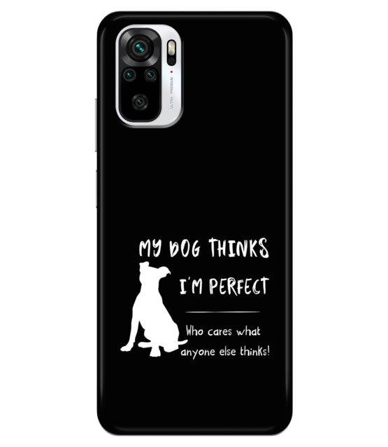 Capa Xiaomi Redmi Note 10 4G / 10S silicone preto My dog thinks I’m perfect