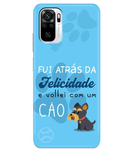 Capa Xiaomi Redmi Note 10 4G / 10S silicone azul Fui Atrás Felicidade e Voltei com um Cão