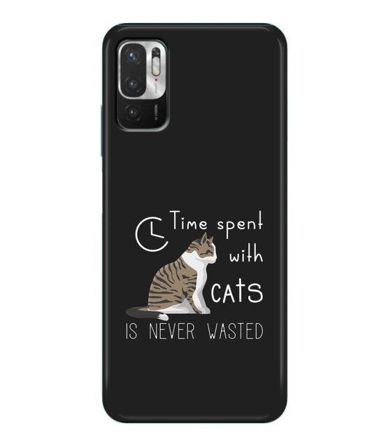 Capa Xiaomi Redmi Note 10 5G / Poco M3 Pro silicone preto Time Spent with Cats is Never Wasted