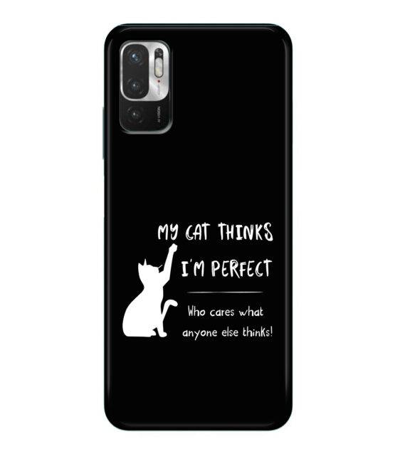 Capa Xiaomi Redmi Note 10 5G / Poco M3 Pro silicone preto My cat thinks I’m perfect