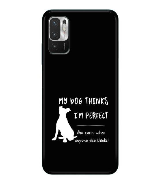 Capa Xiaomi Redmi Note 10 5G / Poco M3 Pro silicone preto My dog thinks I’m perfect