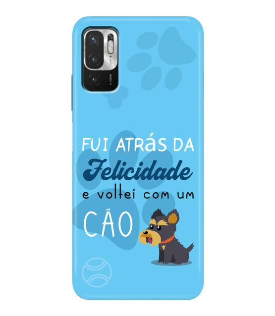 Capa Xiaomi Redmi Note 10 5G / Poco M3 Pro silicone azul Fui Atrás Felicidade e Voltei com um Cão