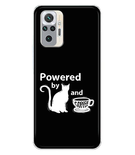 Capa Xiaomi Redmi Note 10 Pro / 10 Pro Max silicone preto Powered by Cats & Coffee
