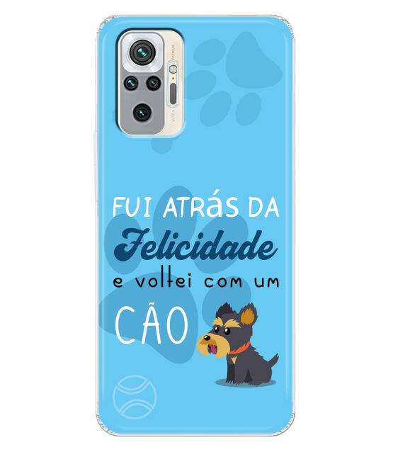 Capa Xiaomi Redmi Note 10 Pro / 10 Pro Max silicone azul Fui Atrás Felicidade e Voltei com um Cão