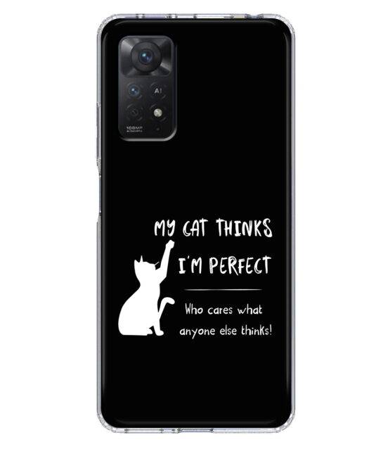 Capa Xiaomi Redmi Note 11 Pro 5G silicone preto My cat thinks I’m perfect