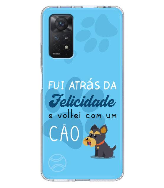 Capa Xiaomi Redmi Note 11 Pro 5G silicone azul Fui Atrás Felicidade e Voltei com um Cão