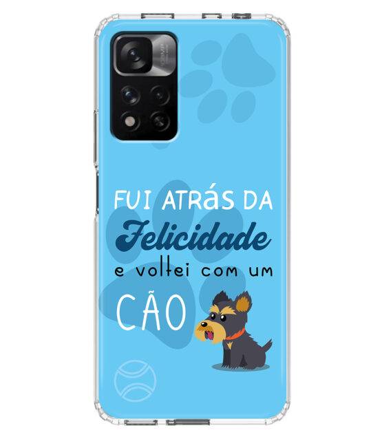 Capa Xiaomi Redmi Note 11T 5G / 11S 5G silicone azul Fui Atrás Felicidade e Voltei com um Cão