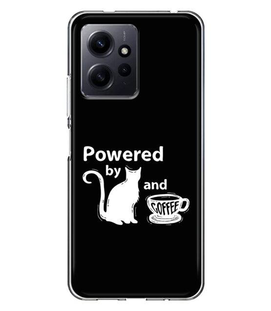 Capa Xiaomi Redmi Note 12 4G silicone preto Powered by Cats & Coffee