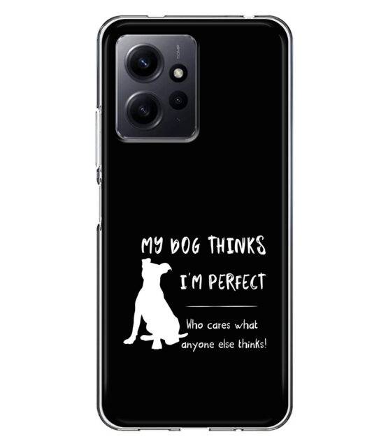 Capa Xiaomi Redmi Note 12 4G silicone preto My dog thinks I’m perfect