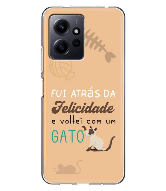 Capa Xiaomi Redmi Note 12 4G silicone Fui Atrás Felicidade e Voltei com um Gato