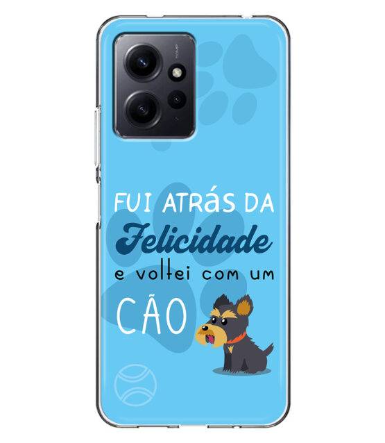 Capa Xiaomi Redmi Note 12 4G silicone azul Fui Atrás Felicidade e Voltei com um Cão