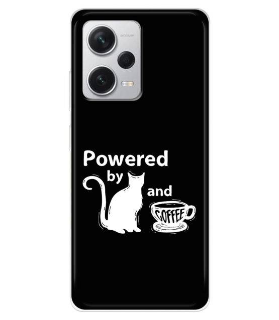 Capa Xiaomi Redmi Note 12 5G silicone preto Powered by Cats & Coffee