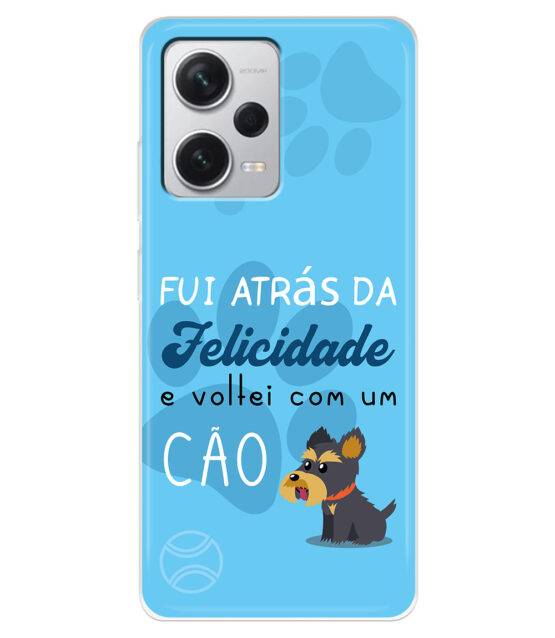 Capa Xiaomi Redmi Note 12 5G silicone azul Fui Atrás Felicidade e Voltei com um Cão
