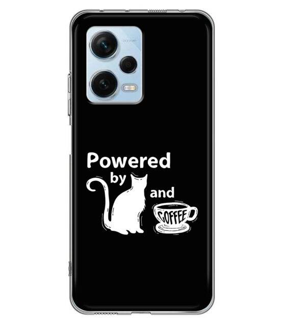 Capa Xiaomi Redmi Note 12 Pro 5G silicone preto Powered by Cats & Coffee