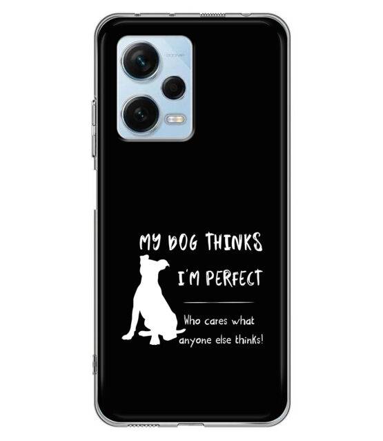 Capa Xiaomi Redmi Note 12 Pro 5G silicone preto My dog thinks I’m perfect