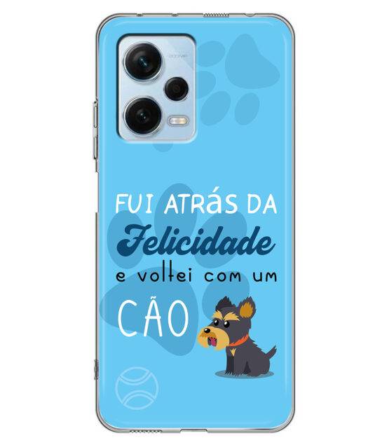 Capa Xiaomi Redmi Note 12 Pro 5G silicone azul Fui Atrás Felicidade e Voltei com um Cão