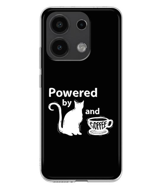 Capa Xiaomi Redmi Note 13 4G silicone preto Powered by Cats & Coffee