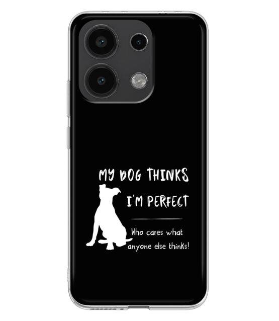 Capa Xiaomi Redmi Note 13 4G silicone preto My dog thinks I’m perfect