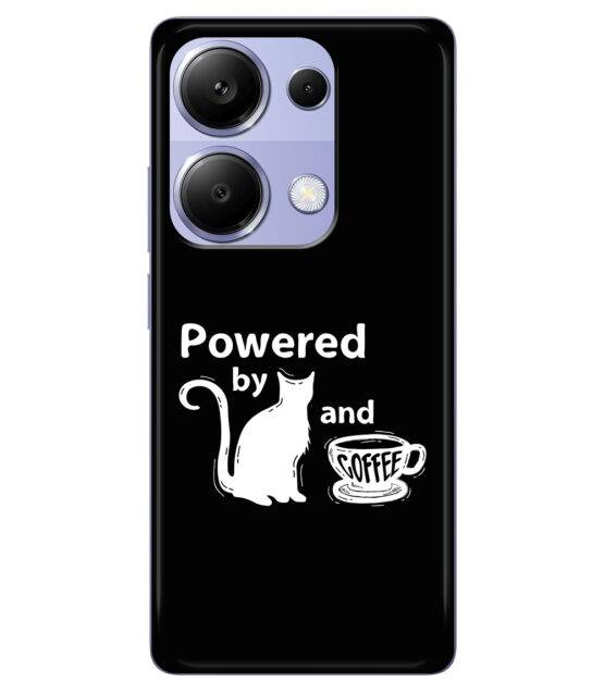 Capa Xiaomi Redmi Note 13 Pro 4G silicone preto Powered by Cats & Coffee