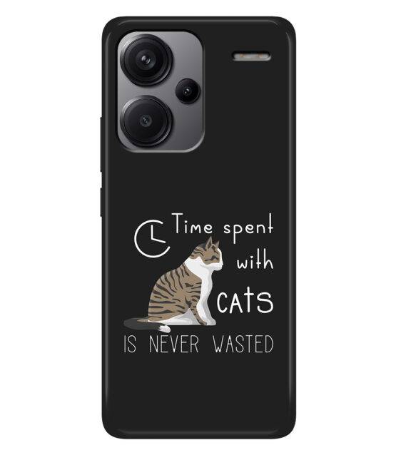 Capa Xiaomi Redmi Note 13 Pro Plus 5G silicone preto Time Spent with Cats is Never Wasted