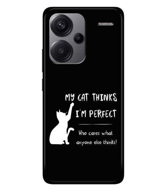 Capa Xiaomi Redmi Note 13 Pro Plus 5G silicone preto My cat thinks I’m perfect