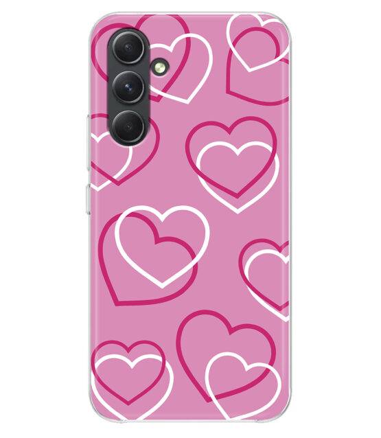 Capa rosa Samsung A54 5G com Corações