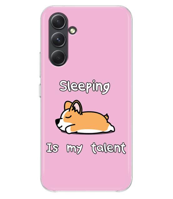 Capa Samsung A54 5G silicone rosa Sleeping is my talent