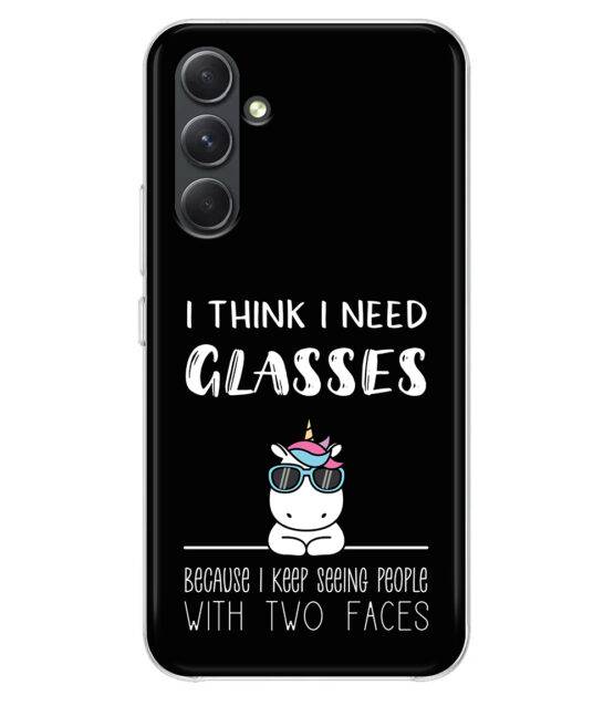 Capa Samsung A54 5G silicone preto com Unicórnio